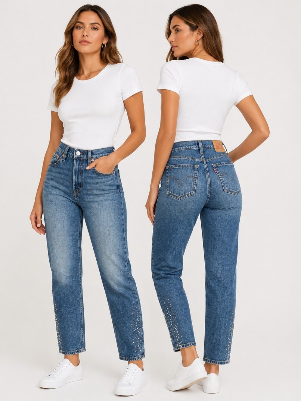 Levi’s 501 Curve Rhinestone Straight Leg Jeans 27x29 24x30 25x30 27x30  NWT